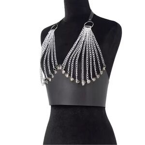 Sexy Bad Girl Chain Harness Luxe Body Jewelry Top